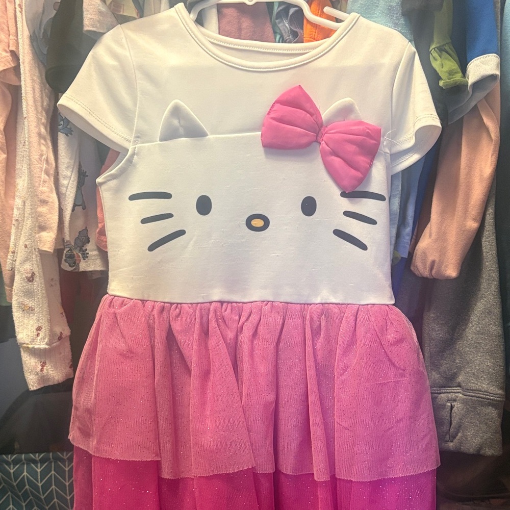 Hello Kitty Pink and White Kids Dress